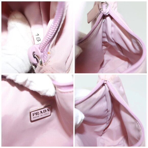 PRADA Accessory Pouch Nylon Pink Silver Auth - Picture 14 of 15